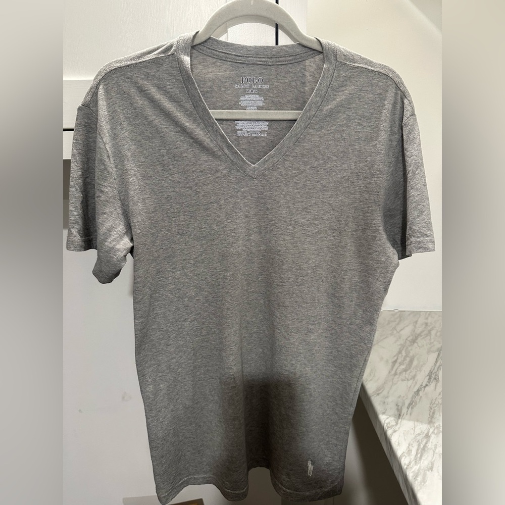 Polo by Ralph Lauren Gray V-Neck Tee